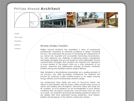 Link to Phillipa Atwood Archtect Website design, Vancouver Island