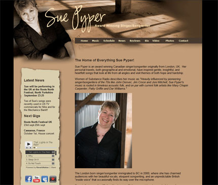 Website design image for Sue Pyper