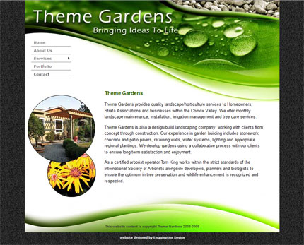 Web site design image for Theme Gardens
