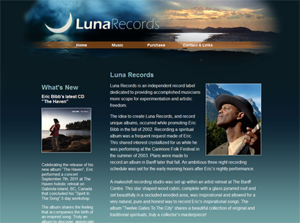 Luna Records Website design link